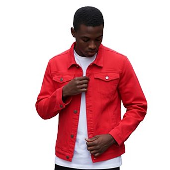 Men's Classic Denim Trucker Jacket, Casual Button-Down Jean Coat.