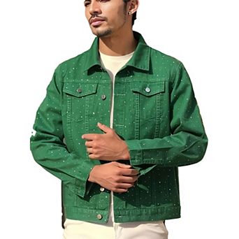 Men's Vintage Washed Denim Trucker Jacket, Loose Fit Retro Jean Coat.