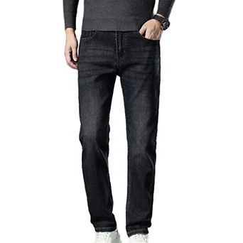 Men's Classic Straight Leg Jeans, Business Casual Denim Pants, Comfortable Everyday.