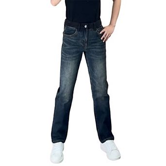Men's Classic Straight Leg Jeans, Vintage Washed Denim Pants, Casual Everyday.