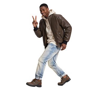 Men's Acid Wash Straight Leg Jeans, Vintage Gradient Denim Pants for Streetwear