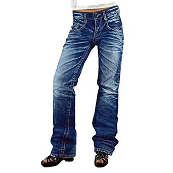 Men's Bootcut Stretch Jeans, Classic Straight Leg Denim Pants, Casual Vintage Style