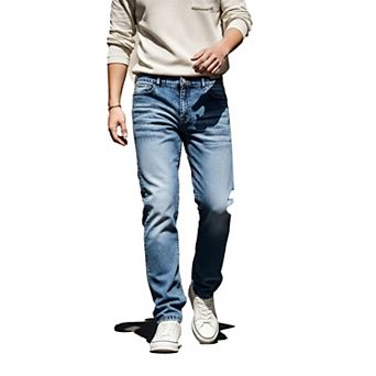 Men's Classic Light Wash Straight Leg Jeans, Regular Fit Casual Denim Pants for Daily Wear