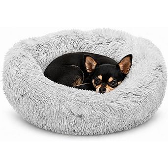 Fluffy Calming Donut Pet Bed, Orthopedic Plush & Washable