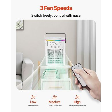 Portable Air Conditioner, Evaporative Air Cooler with Remote & Timer for Desktop