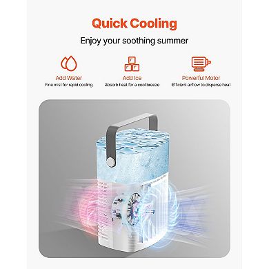 Portable Air Conditioner, Evaporative Air Cooler with Remote & Timer for Desktop