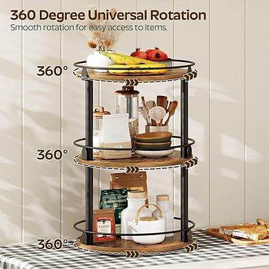 3 Tier Rotating Lazy Susan Spice Rack Organizer