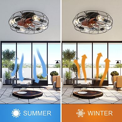 20 Inch Industrial Enclosed Ceiling Fan with Remote, Reversible Motor for Bedroom