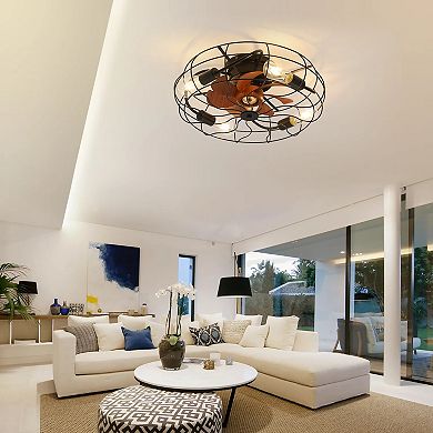 20 Inch Industrial Enclosed Ceiling Fan with Remote, Reversible Motor for Bedroom