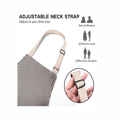 Adjustable Bib Apron with 2 Pockets