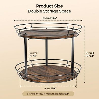 12 Inch Two Tier Lazy Susan Turntable Organizer