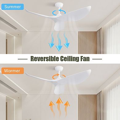 38 Inch Modern Ceiling Fan Without Light, Reversible DC Motor