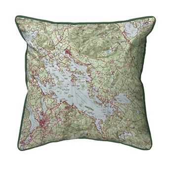 Betsy Drake Lake Winnipesaukee Nh Nautical Map Indoor Outdoor Pillow 12x12