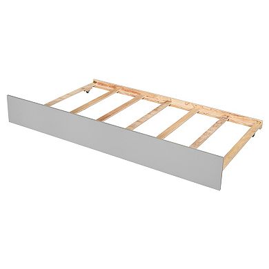 Platform Bed with Trundle and Bookcase