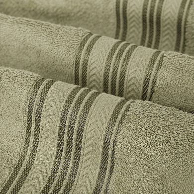 100% Premium Cotton Textured Border Ultra Soft Absorbent 12 Piece Bathroom Towel Set
