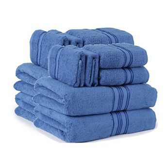100% Premium Cotton Textured Border Ultra Soft Absorbent 12 pc Bathroom Towel Set