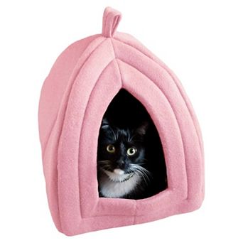 Indoor Cat House with Removable Foam Cushion Plush Pet Bed Tent Hideaway for Cats Kittens Small Dogs