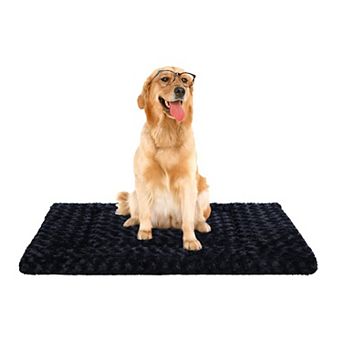 Washable Dog Bed Mat Ultra Soft Crate Pad Fluffy Pet Kennel Sleeping Mattress 35x22 Inch