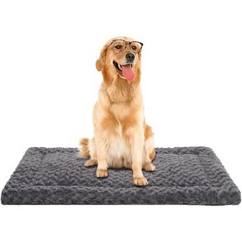 Washable Dog Bed Mat Ultra Soft Crate Pad Fluffy Pet Kennel Sleeping Mattress 35x22 Inch