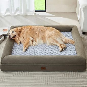 XL Dog Bed Washable Couch Removable Waterproof Cover Orthopedic Foam Pet Sofa Bolster Sides