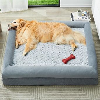 XL Dog Bed Washable Couch Removable Waterproof Cover Orthopedic Foam Pet Sofa Bolster Sides