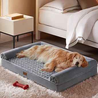 Waterproof Dog Bed Large Medium Dogs Egg Crate Foam Sofa Couch Removable Washable Cover U-Shaped