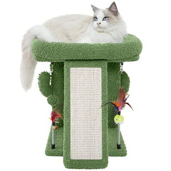 Cat Tree Tower Indoor Activity Centre Climbing Board Sisal Scratching Post Hanging Balls
