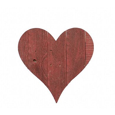 18" Rustic Red Reclaimed Wood Heart Wall Decor