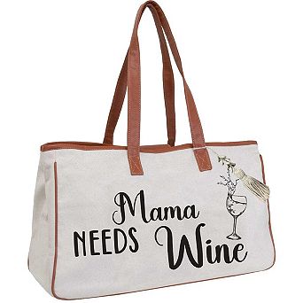 Magid Canvas Wine Tote "MAMA NEEDS WINE"