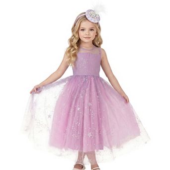 2Bunnies Girls’ Sparkling Star Glitter Tulle Maxi Dress