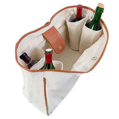 Magid Canvas Wine Tote "WINE IS ALWAYS THE ANSWER"