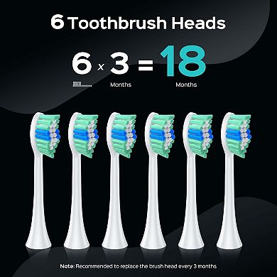 COSLUS CX40 Electric Toothbrush, Rechargeable, 5 Modes, 47k VPM, 6 Heads, 70D Battery, Travel Case