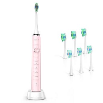 COSLUS CX40 Electric Toothbrush, Rechargeable, 5 Modes, 47k VPM, 6 Heads, 70D Battery, Travel Case
