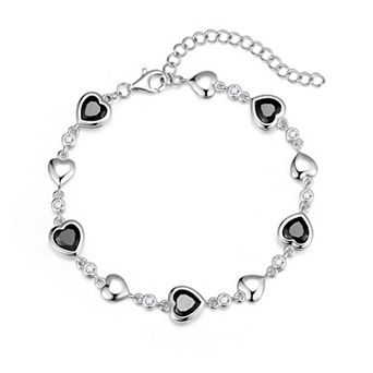 Gemstone Tennis Bracelet Women's Sterling Silver 7" Main Chain with Extender