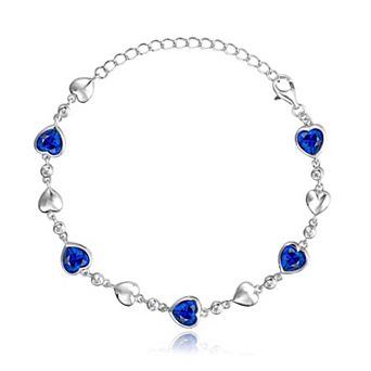 Gemstone Tennis Bracelet Women's Sterling Silver 7" Main Chain with Extender