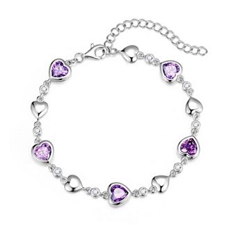 Gemstone Tennis Bracelet Women's Sterling Silver 7" Main Chain with Extender