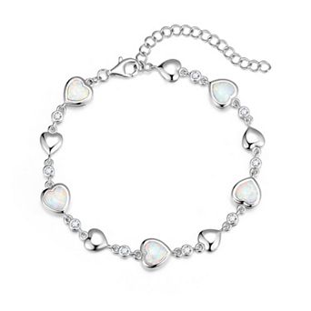 Gemstone Tennis Bracelet Women's Sterling Silver 7" Main Chain with Extender