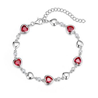 Gemstone Tennis Bracelet Women's Sterling Silver 7" Main Chain with Extender