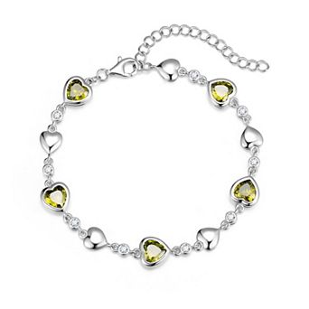Gemstone Tennis Bracelet Women's Sterling Silver 7" Main Chain with Extender
