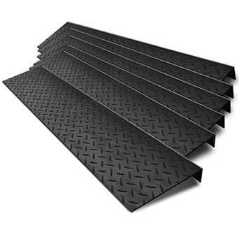 Rubber Stair Treads 6 Pack Outdoor Non-slip with Nosing for Wooden Concrete Marble Tile Metal Steps