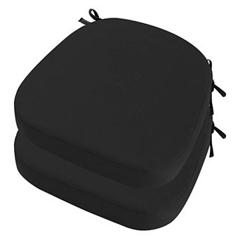 Outdoor Chair Cushion Set of 2 19" Waterproof Patio Seat Cushion 3" Thick D-Shaped Memory Foam