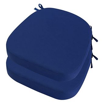 Outdoor Chair Cushion Set of 2 19" Waterproof Patio Seat Cushion 3" Thick D-Shaped Memory Foam