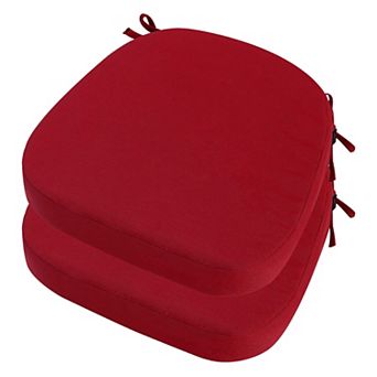 Outdoor Chair Cushion Set of 2 19" Waterproof Patio Seat Cushion 3" Thick D-Shaped Memory Foam