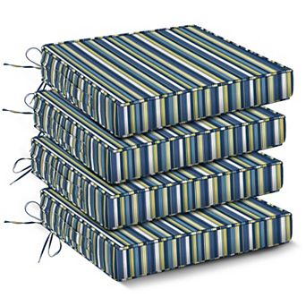 Outdoor Chair Cushions Set Of 4 Waterproof Seat Patio Furniture Cushion With Handle And Ties Square