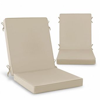 2 Pack Outdoor Chair Cushions Water Resistant Patio Seat Pads Non Slip Removable Cover 44x20 Inch