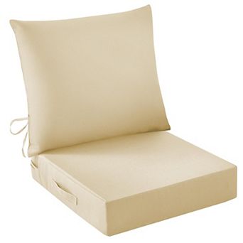 Outdoor Seat Cushion Set Waterproof Fade Resistant Patio Chair Cushions High Density Foam