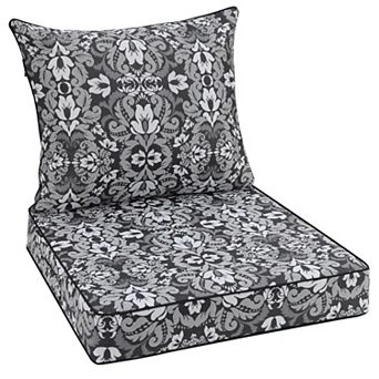 Outdoor Seat Cushion Set Waterproof Fade Resistant Patio Furniture Removable Cover Deep Tie Straps