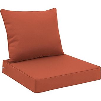 Outdoor Seat Cushion Set Waterproof Fade Resistant Patio Furniture Removable Cover Deep Tie Straps
