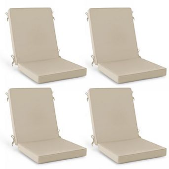 Outdoor Chair Cushions Water Resistant Patio Seat Pads Non Slip Removable Cover 44x20 Inch 4 Pack