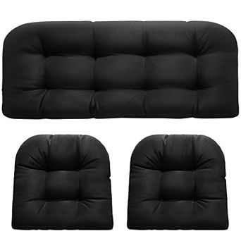 Wicker Chair Cushions Waterproof Outdoor 3 pc